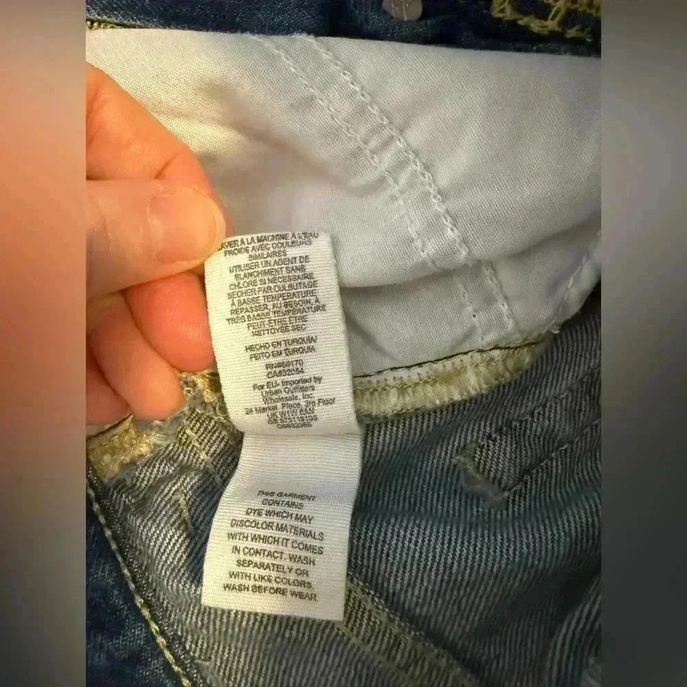 We The Free People Jeans Women Size 26 Straight Leg Distressed Hem Button Fly - Picture 10 of 12